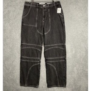 PTCL Straight Wide Leg Bella High Rise Black Rinse Jeans Womens‎ Size 30 Trendy